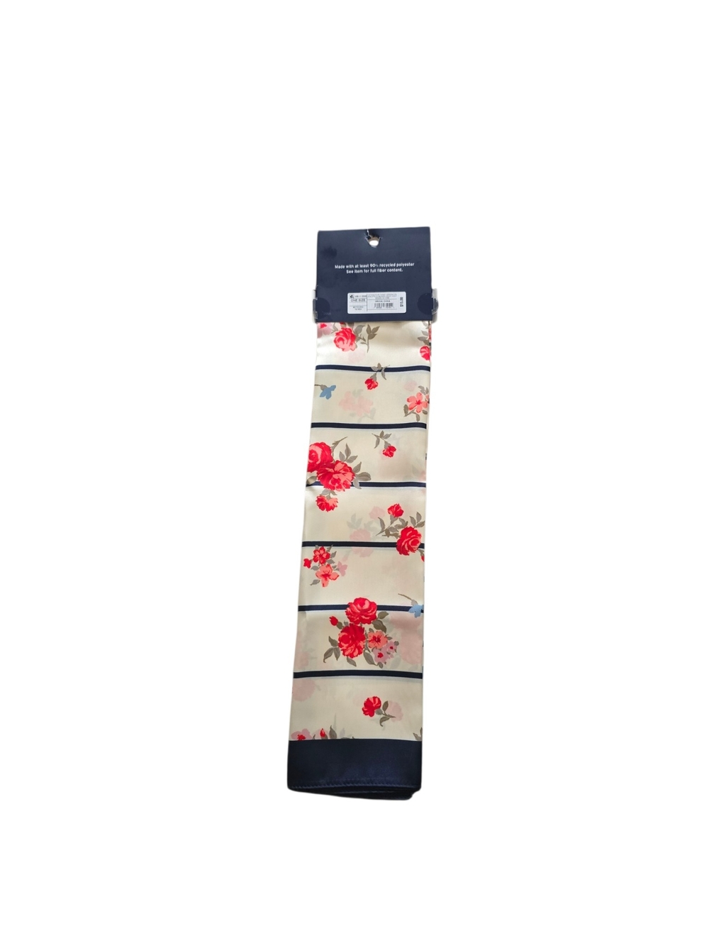 Parke Floral Scarf in Cream and Red 35"x35" NWT - Picture 2 of 2